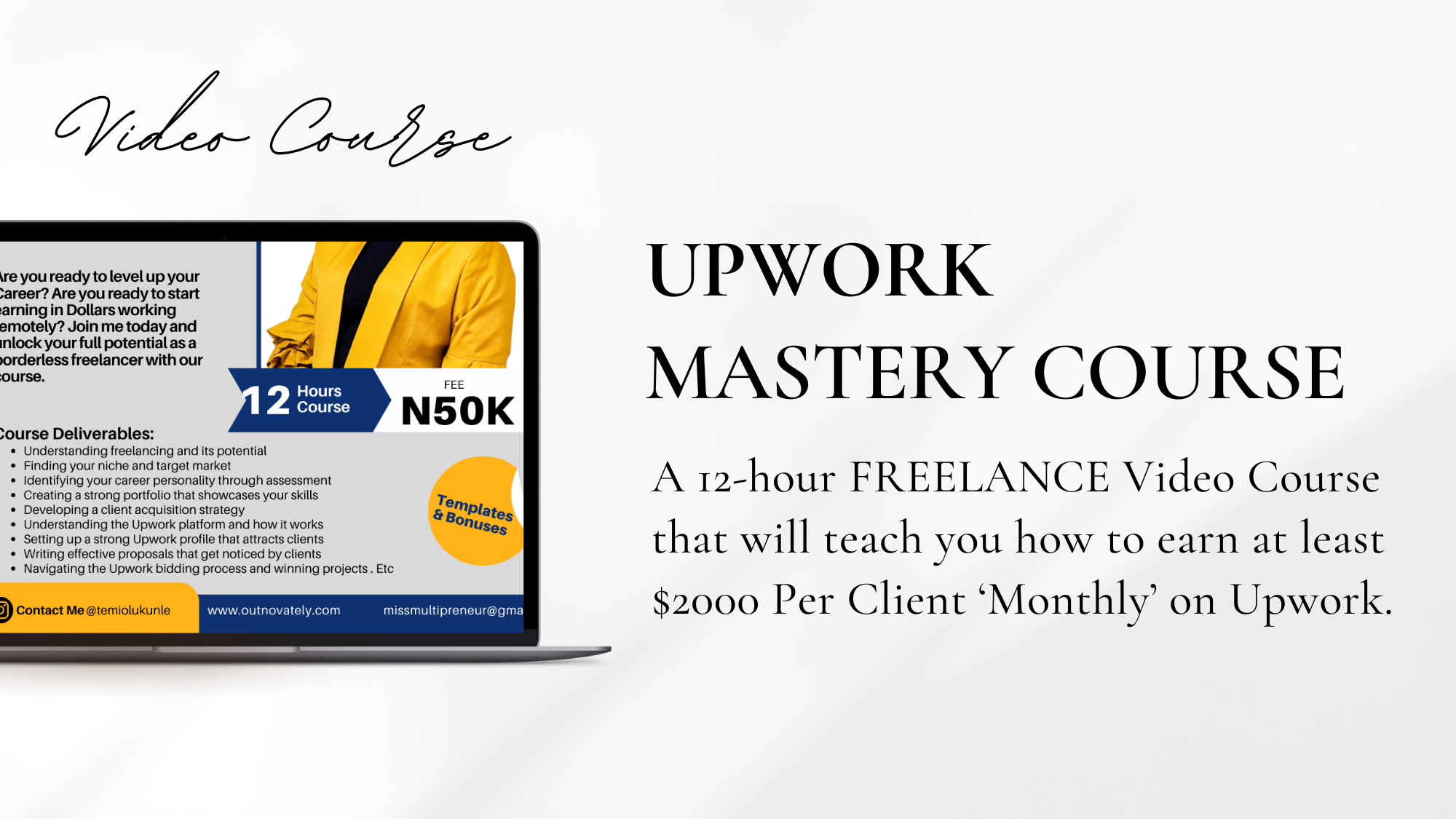 Freelance Mastery Course (How to Earn at least $2000 Per Client ‘Monthly’ on Upwork)